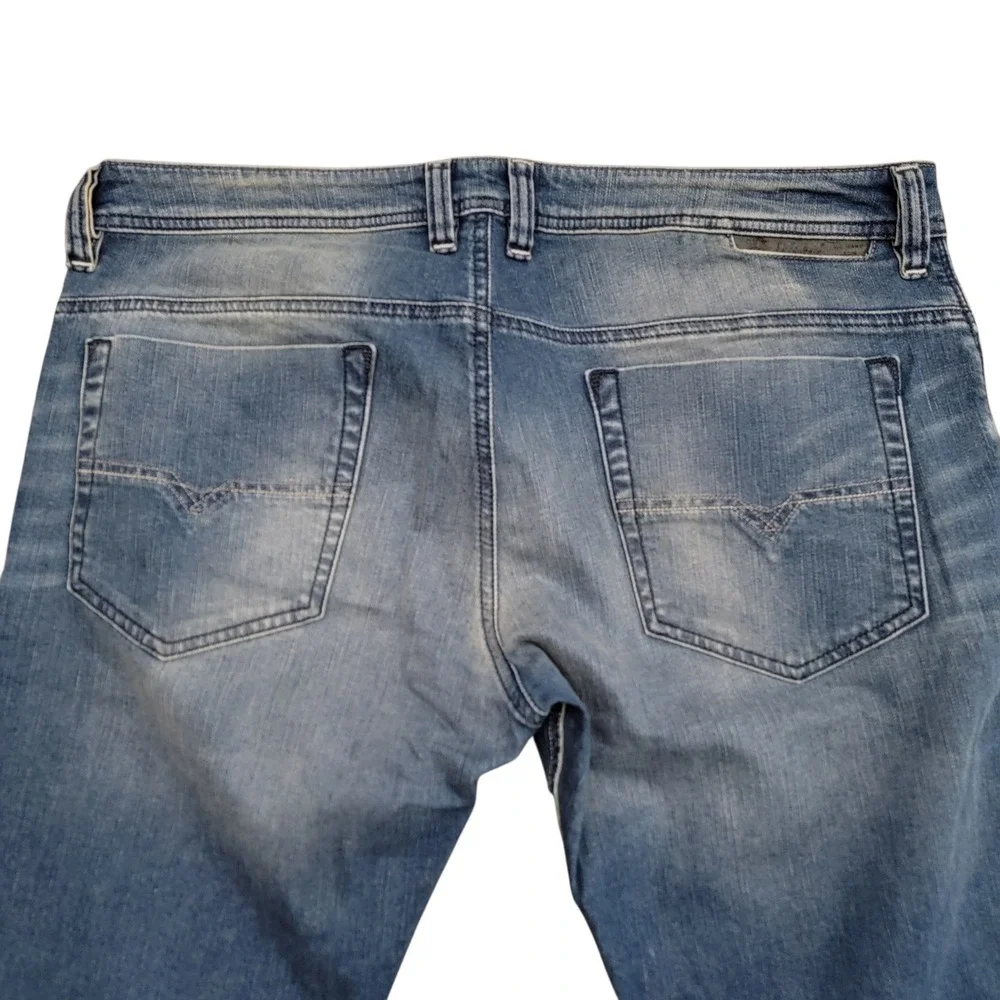 Diesel Safado Regular Slim Straight Jeans Mens 36x32 Blue Denim Button Fly 0850W